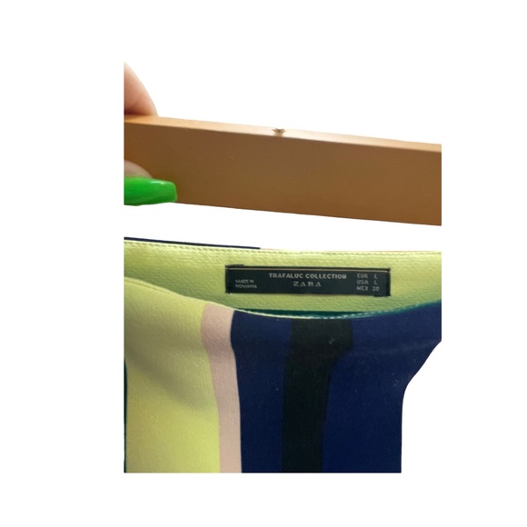 Zara Stripe flare mini skirt sz L - Picture 3 of 3